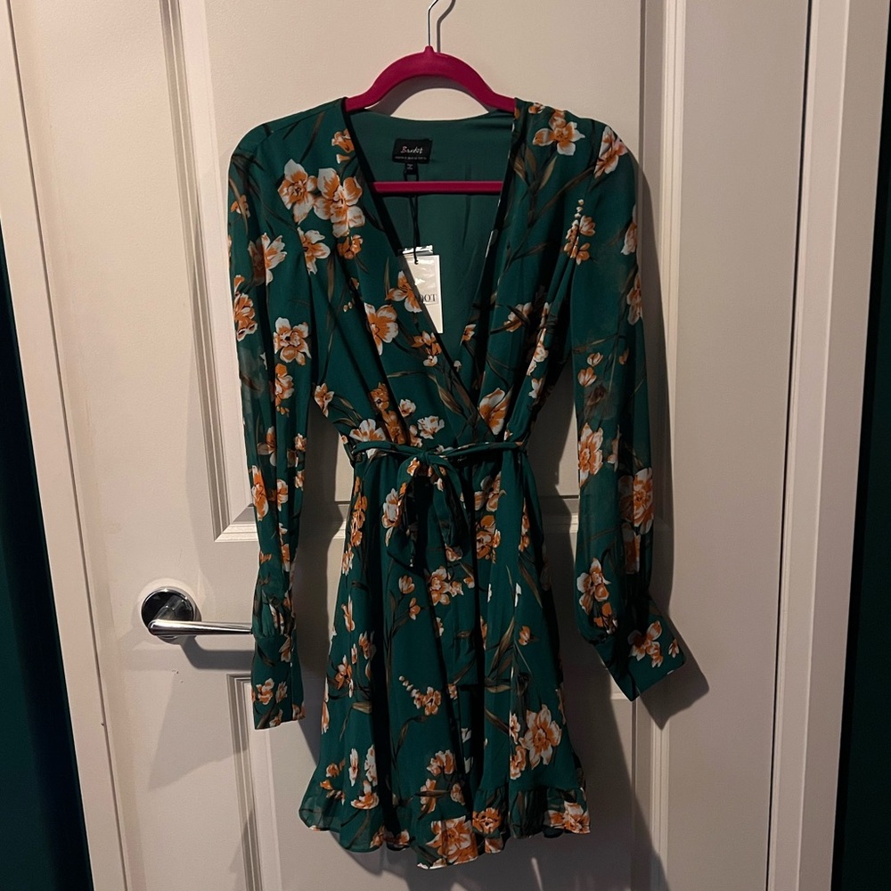 Bardot Green Floral Dress